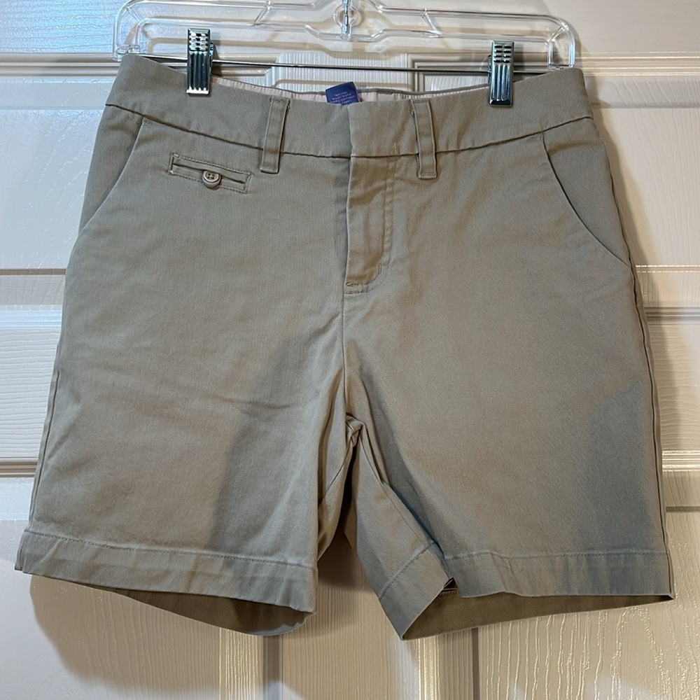 Cherokee Chino Shorts Cotton Spandex Blend Tan Khaki Size 2 Excellent Condition